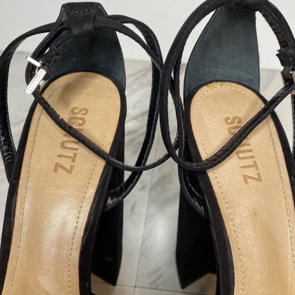 Schutz Luan Black Platform Pump, soft nubuck, 8 1/2 B - Picture 12 of 14